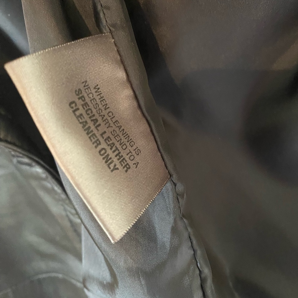 Black Double-Breasted Leather Jacket - Picture 4 of 8